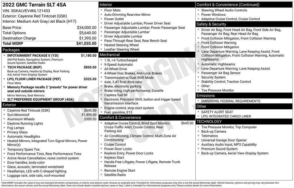 used 2022 GMC Terrain car, priced at $20,911