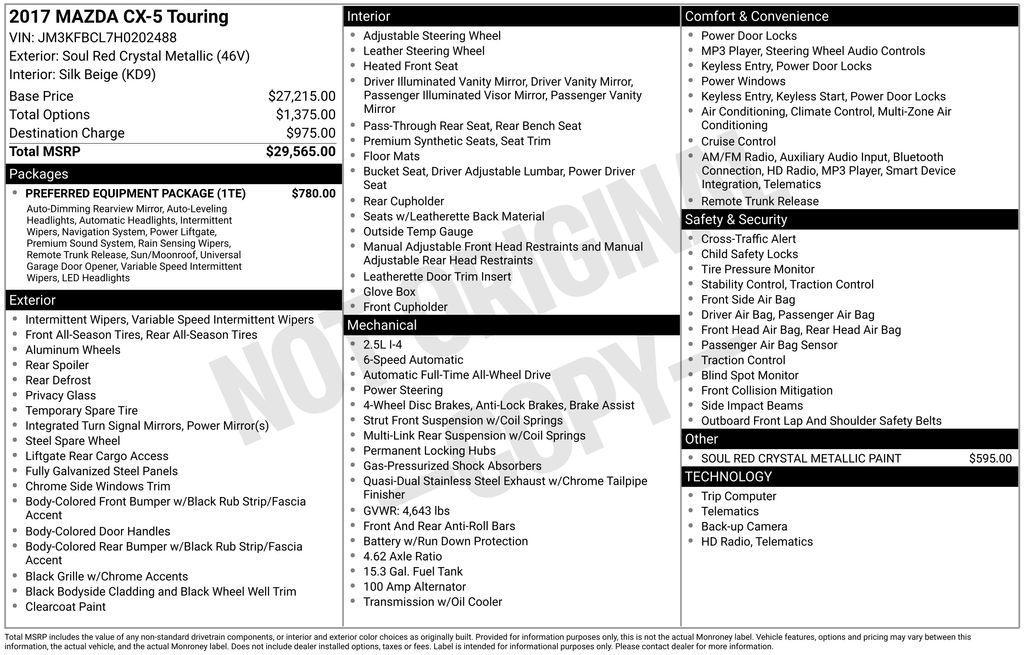 used 2017 Mazda CX-5 car, priced at $17,411