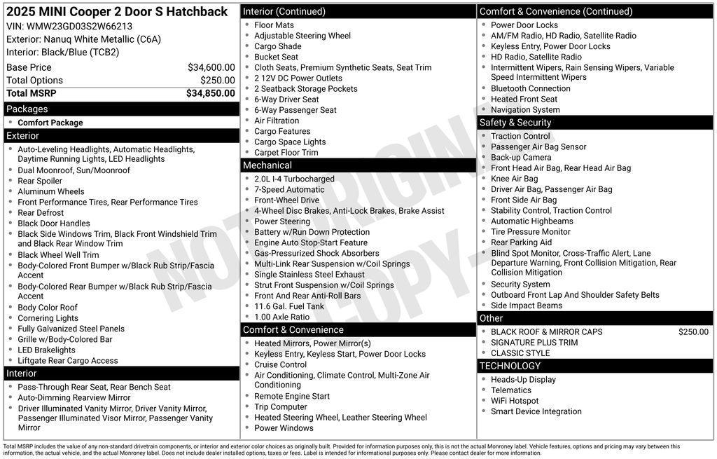 used 2025 MINI Hardtop car, priced at $31,222
