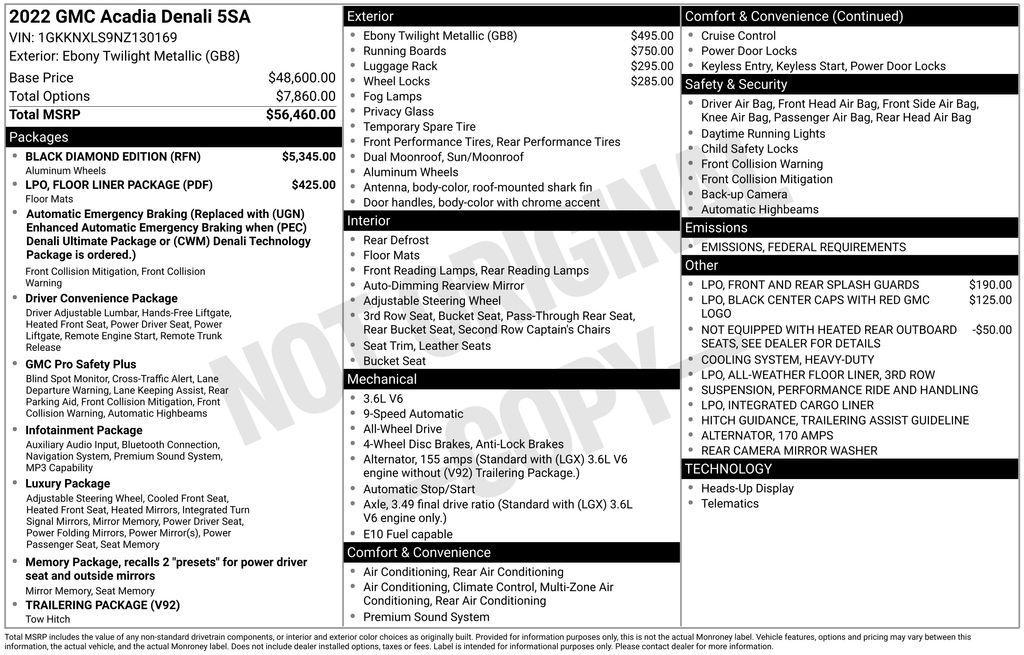used 2022 GMC Acadia car, priced at $27,655