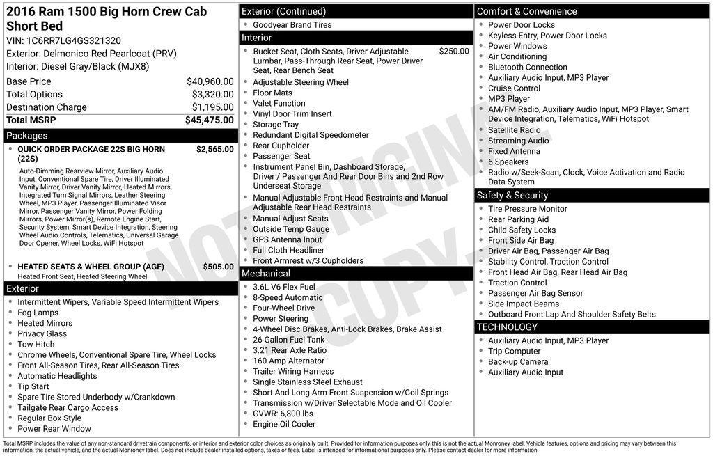 used 2016 Ram 1500 car, priced at $14,922