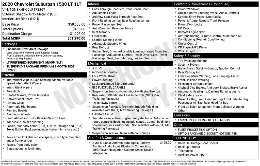 used 2020 Chevrolet Suburban car, priced at $19,911