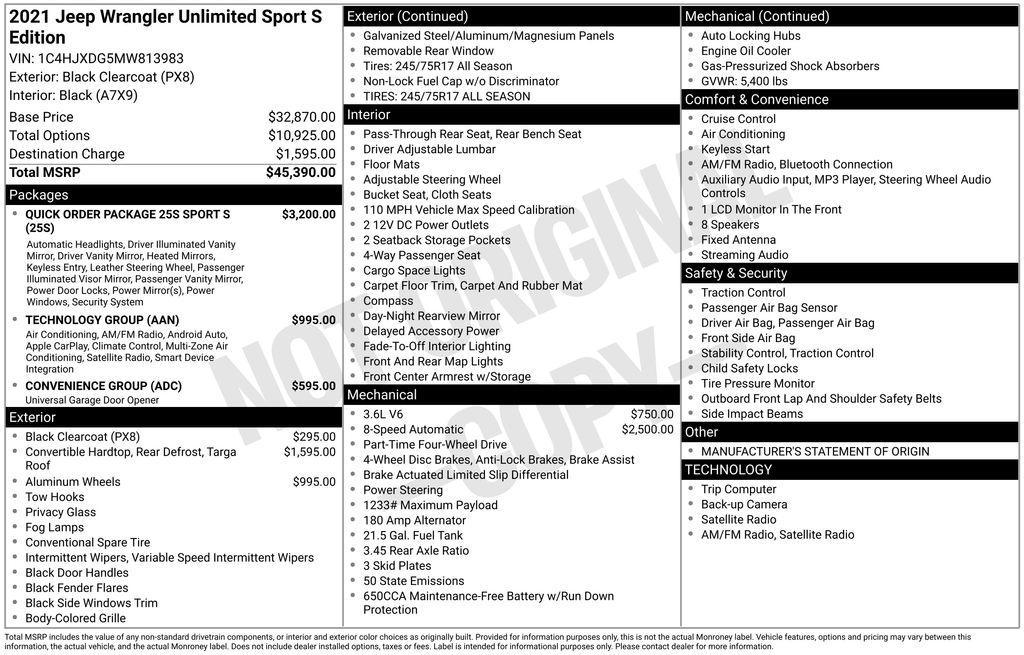 used 2021 Jeep Wrangler Unlimited car, priced at $28,933