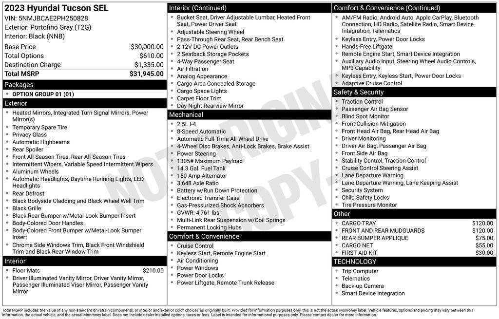 used 2023 Hyundai Tucson car, priced at $24,311