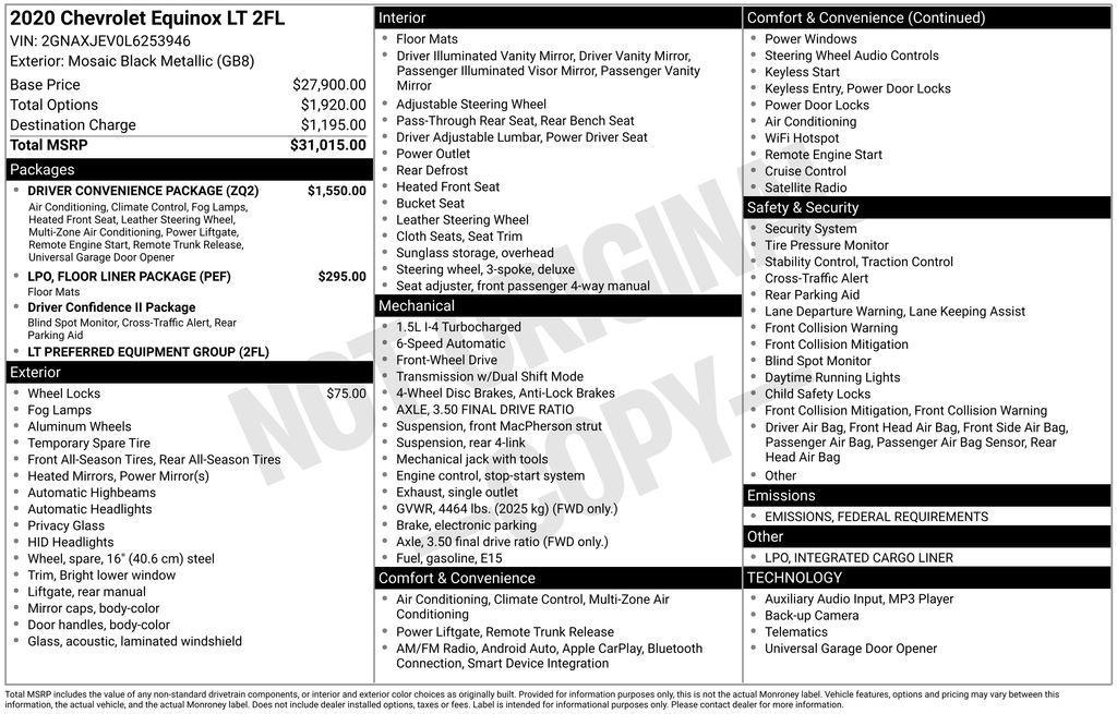 used 2020 Chevrolet Equinox car, priced at $17,322