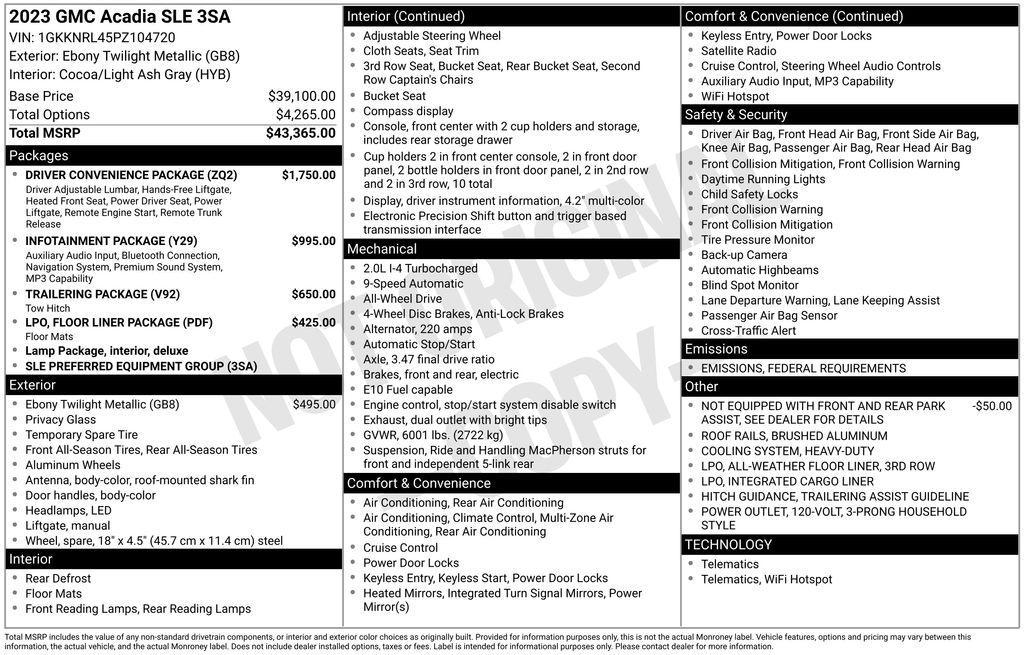 used 2023 GMC Acadia car, priced at $26,999