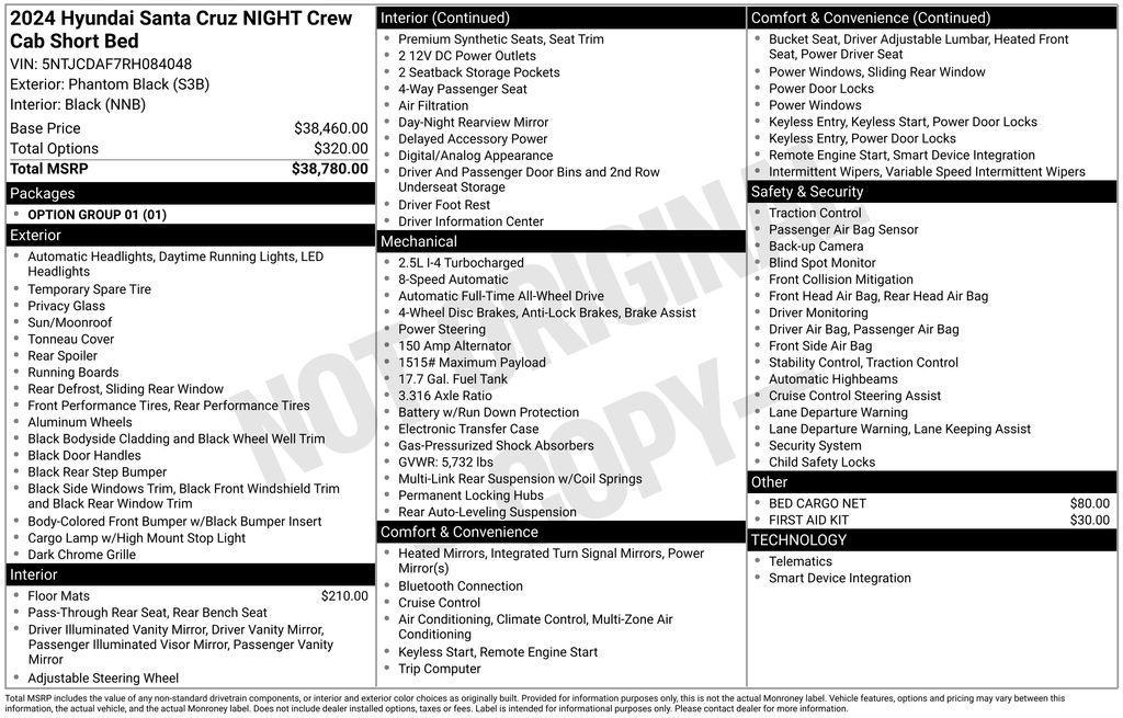 used 2024 Hyundai SANTA CRUZ car, priced at $28,911
