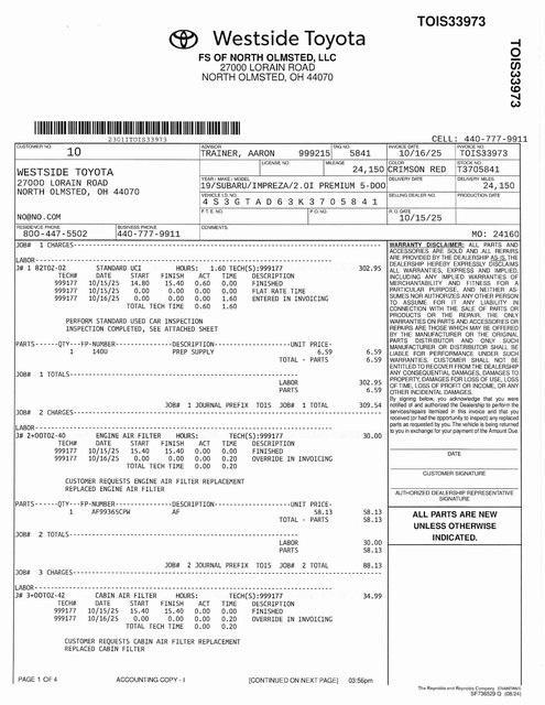 used 2019 Subaru Impreza car, priced at $18,200