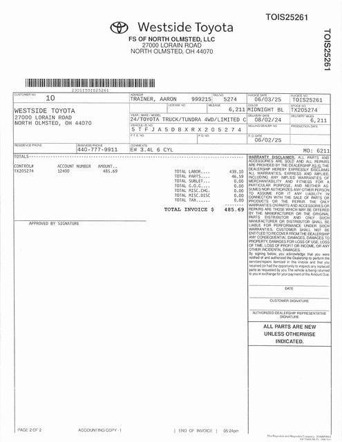 used 2024 Toyota Tundra car, priced at $56,000