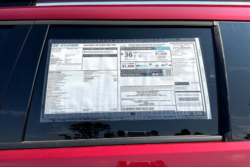 new 2026 Hyundai SANTA FE HEV car, priced at $42,698