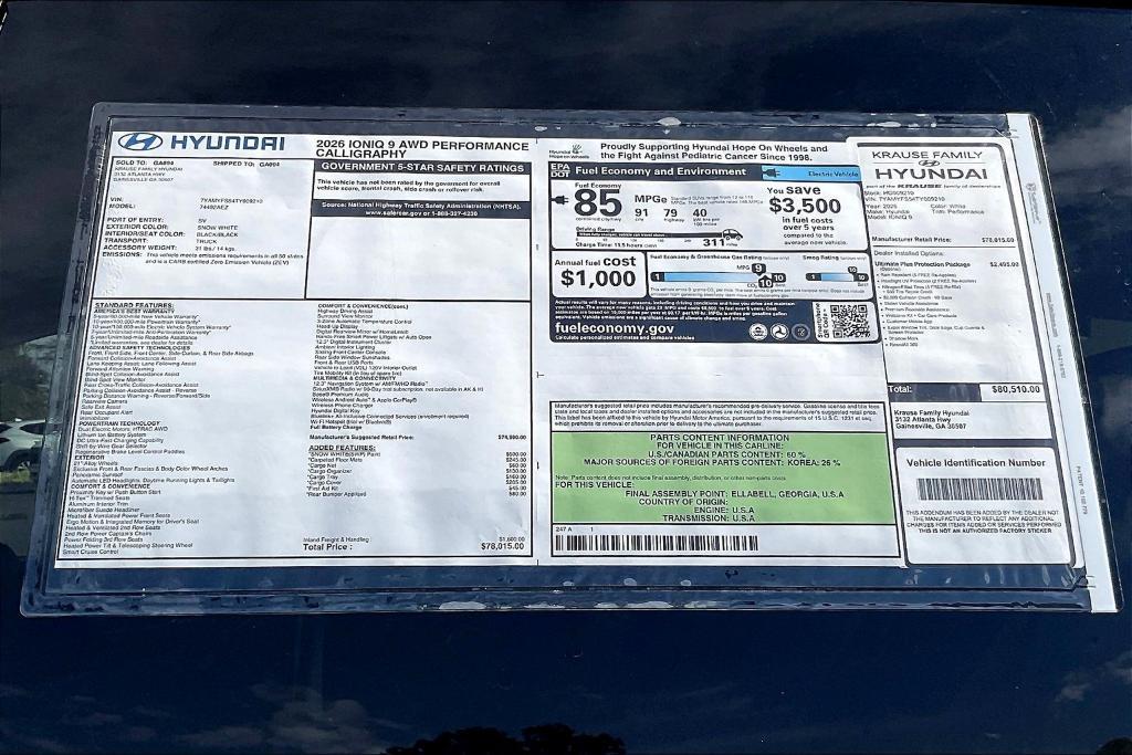 new 2026 Hyundai IONIQ 9 car, priced at $79,113