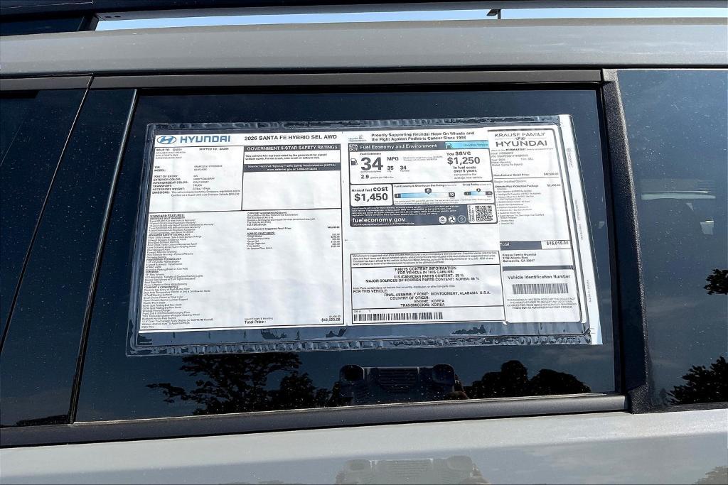 new 2026 Hyundai SANTA FE HEV car, priced at $43,618