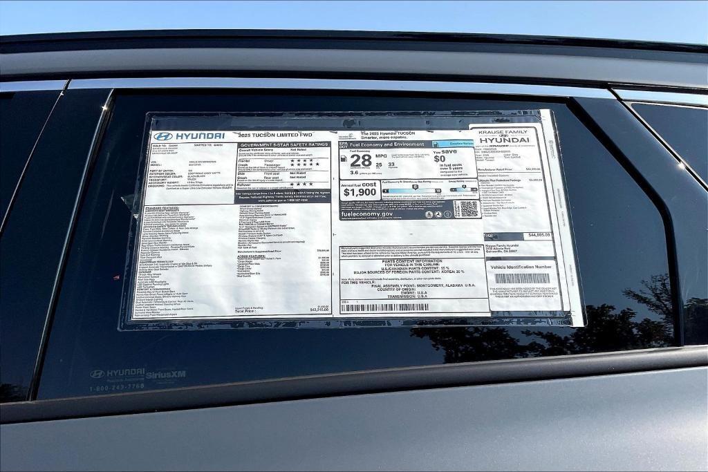 new 2025 Hyundai Tucson car, priced at $41,901