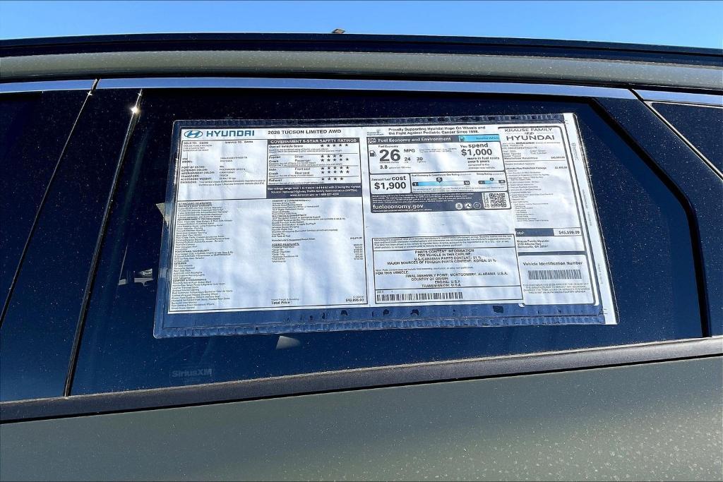 new 2026 Hyundai Tucson car, priced at $44,193