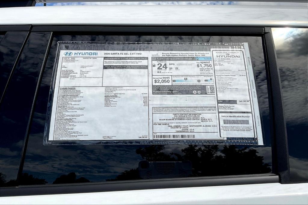 new 2026 Hyundai Santa Fe car, priced at $41,598