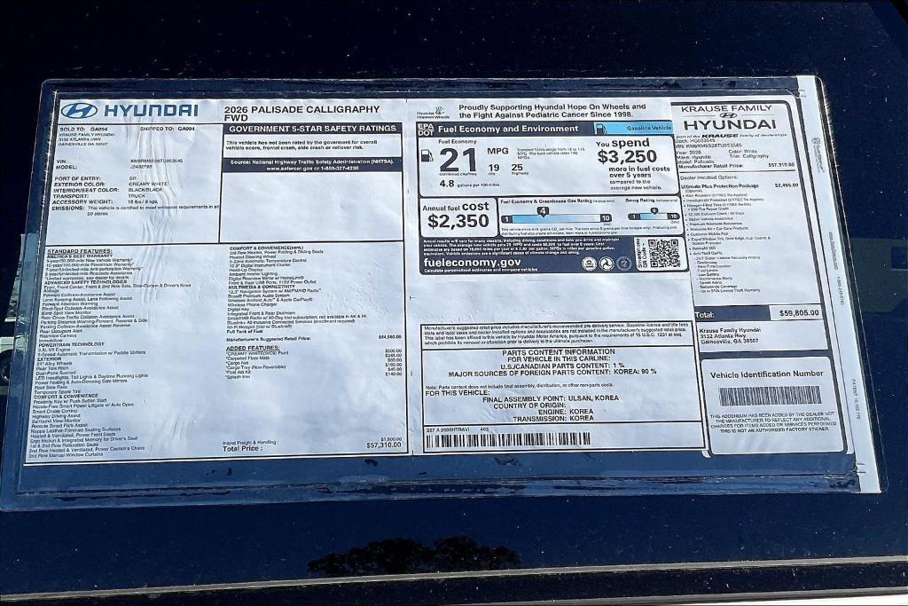 new 2026 Hyundai Palisade car, priced at $58,408