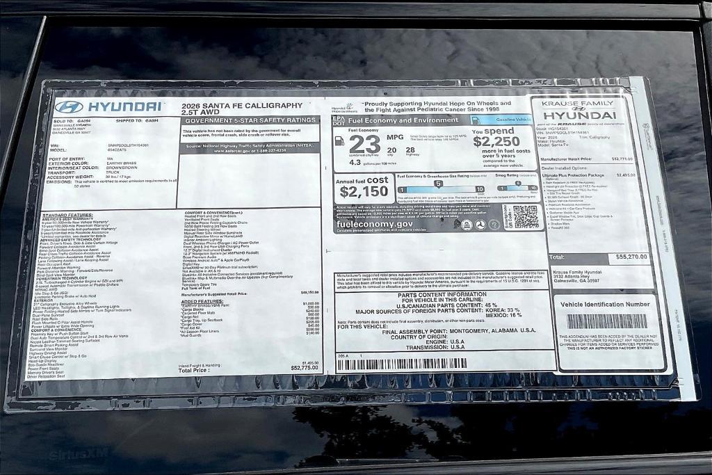 new 2026 Hyundai Santa Fe car, priced at $53,873