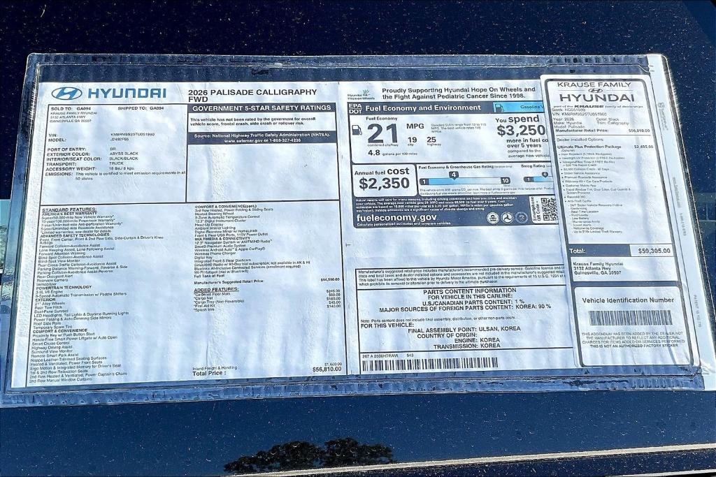 new 2026 Hyundai Palisade car, priced at $57,908