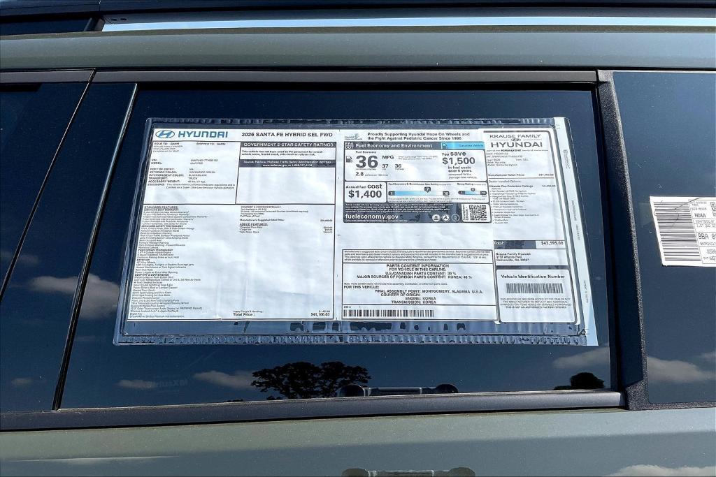 new 2026 Hyundai SANTA FE HEV car, priced at $42,198