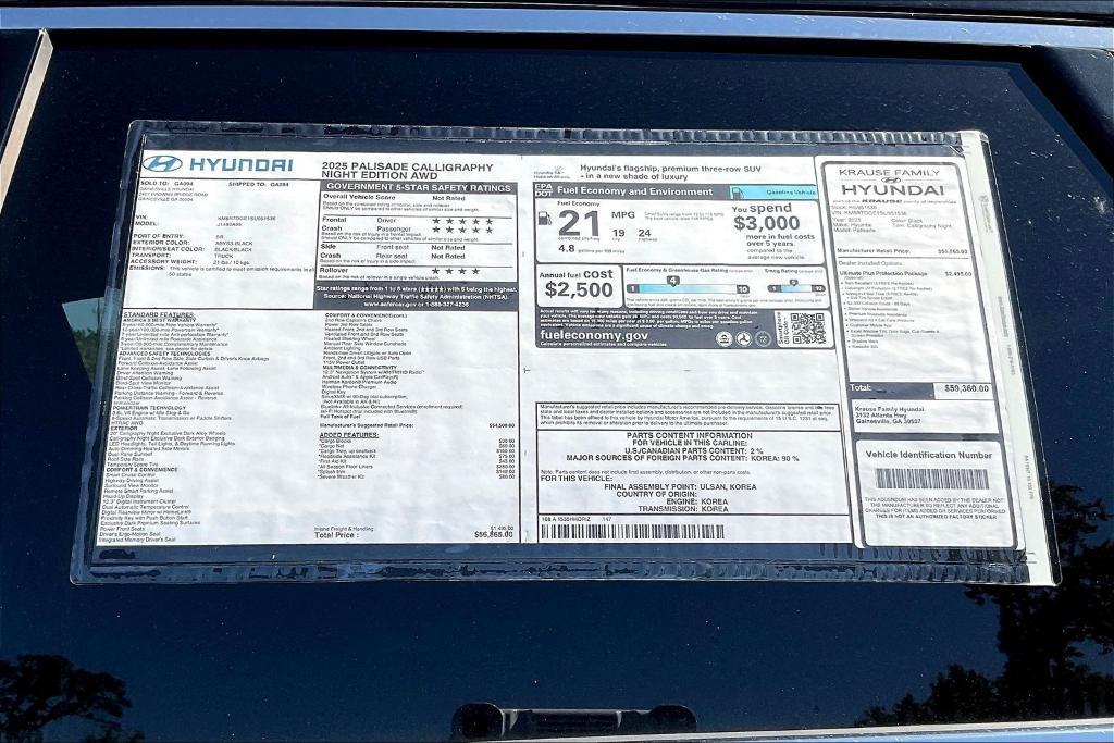 new 2025 Hyundai Palisade car, priced at $56,456