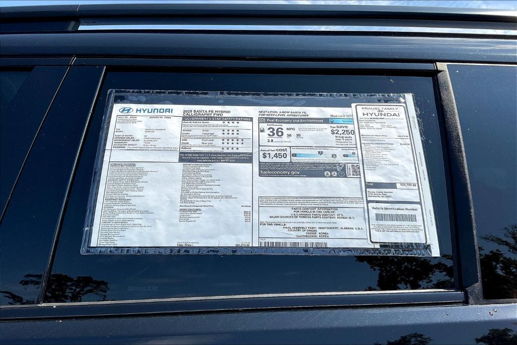 new 2025 Hyundai SANTA FE HEV car, priced at $49,365