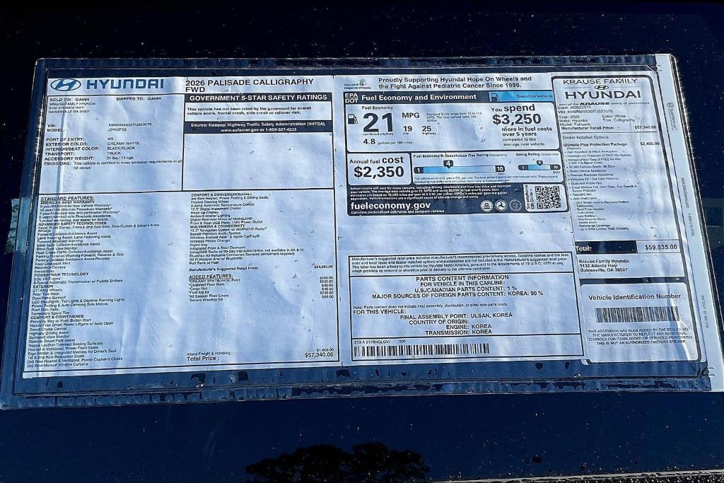 new 2026 Hyundai Palisade car, priced at $58,438