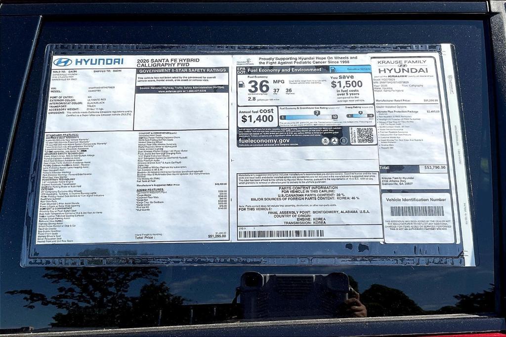 new 2026 Hyundai SANTA FE HEV car, priced at $52,393