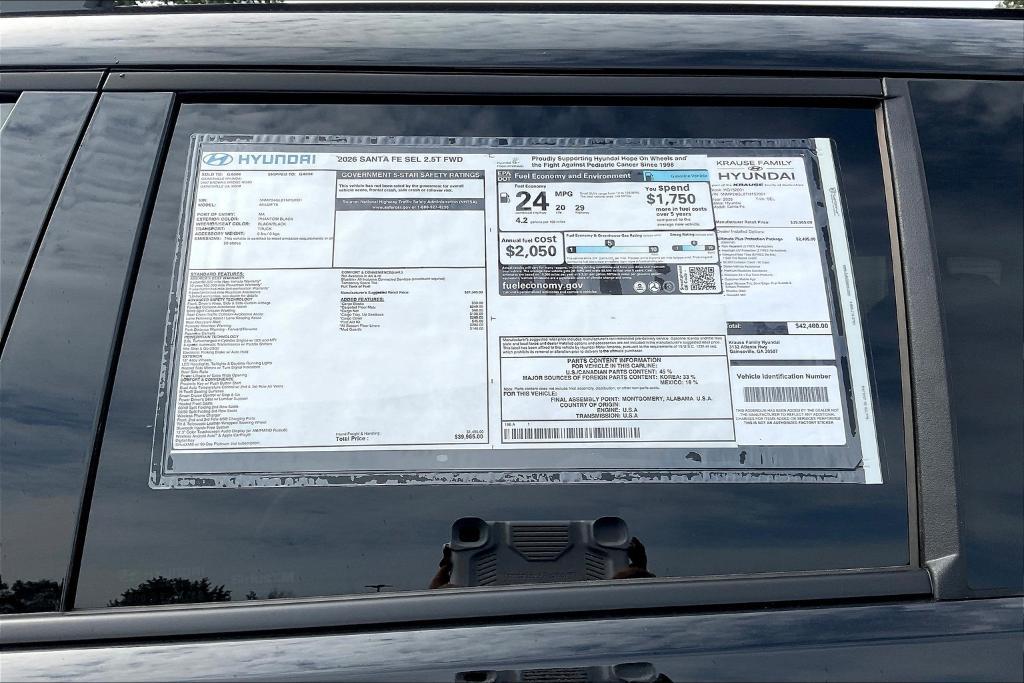 new 2026 Hyundai Santa Fe car, priced at $41,063
