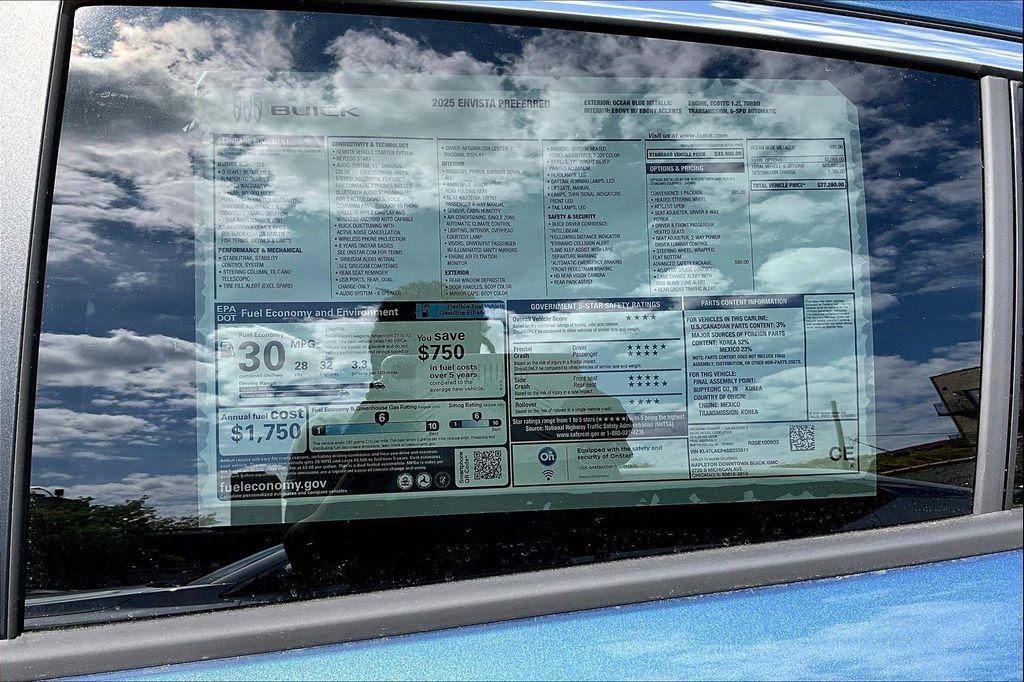 new 2025 Buick Envista car, priced at $24,007