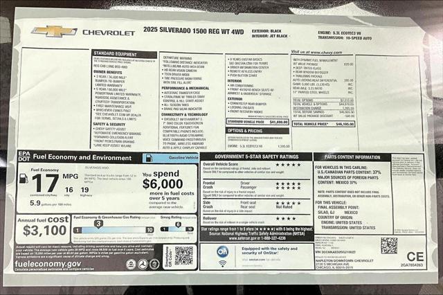 new 2025 Chevrolet Silverado 1500 car, priced at $37,323