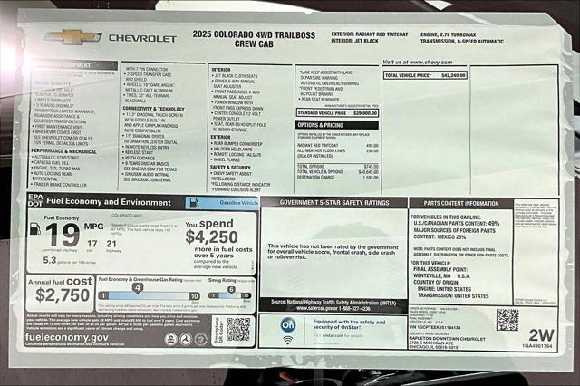 new 2025 Chevrolet Colorado car, priced at $42,240