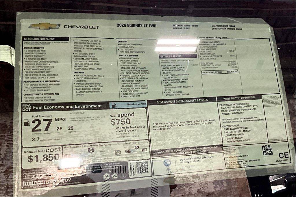 new 2026 Chevrolet Equinox car, priced at $29,372