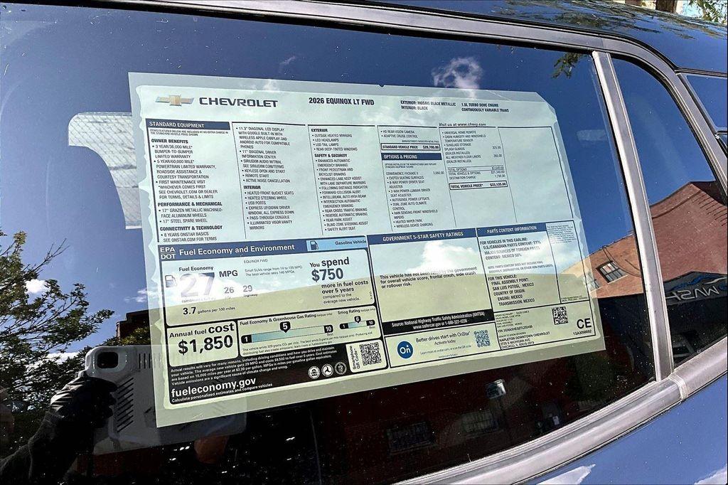 new 2026 Chevrolet Equinox car, priced at $30,816
