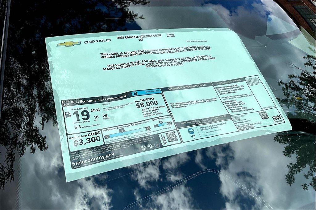 new 2026 Chevrolet Corvette car, priced at $80,030