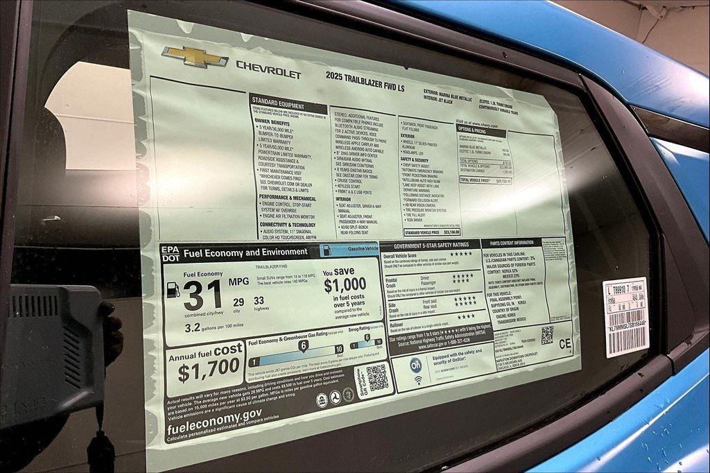 new 2025 Chevrolet TrailBlazer car, priced at $22,668