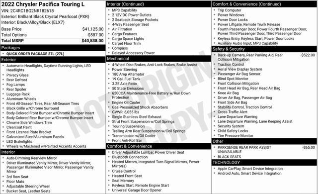 used 2022 Chrysler Pacifica car, priced at $21,950