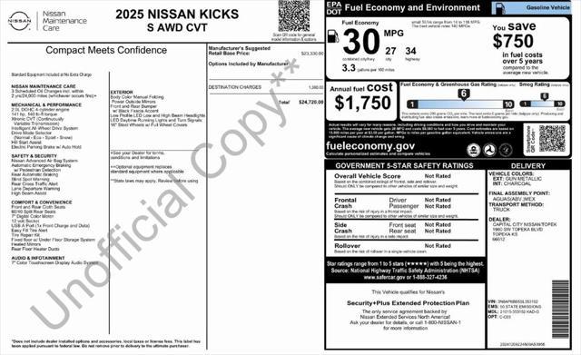 new 2025 Nissan Kicks car, priced at $24,894