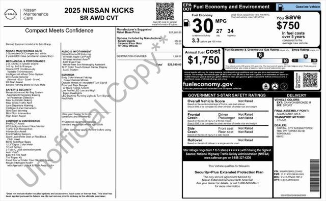 new 2025 Nissan Kicks car, priced at $29,499