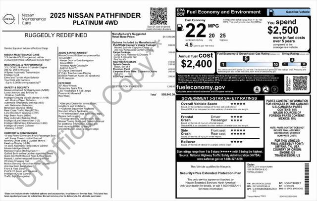 new 2025 Nissan Pathfinder car, priced at $51,213