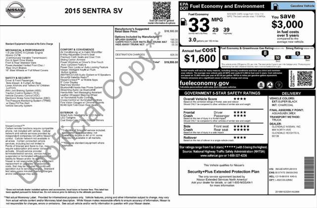 used 2015 Nissan Sentra car, priced at $10,000