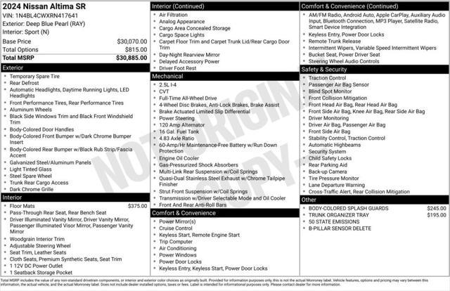 used 2024 Nissan Altima car, priced at $27,002