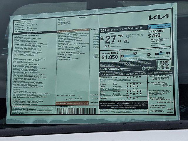 new 2026 Kia K5 car, priced at $35,730