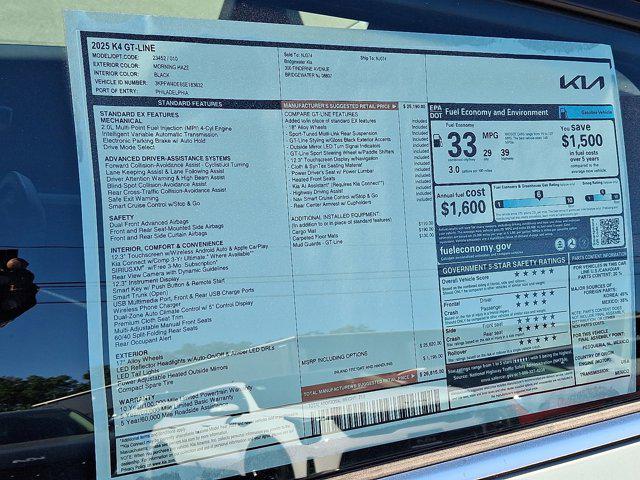 new 2025 Kia K4 car, priced at $26,815