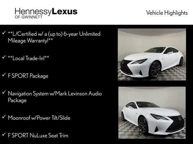 used 2022 Lexus RC 350 car, priced at $42,990