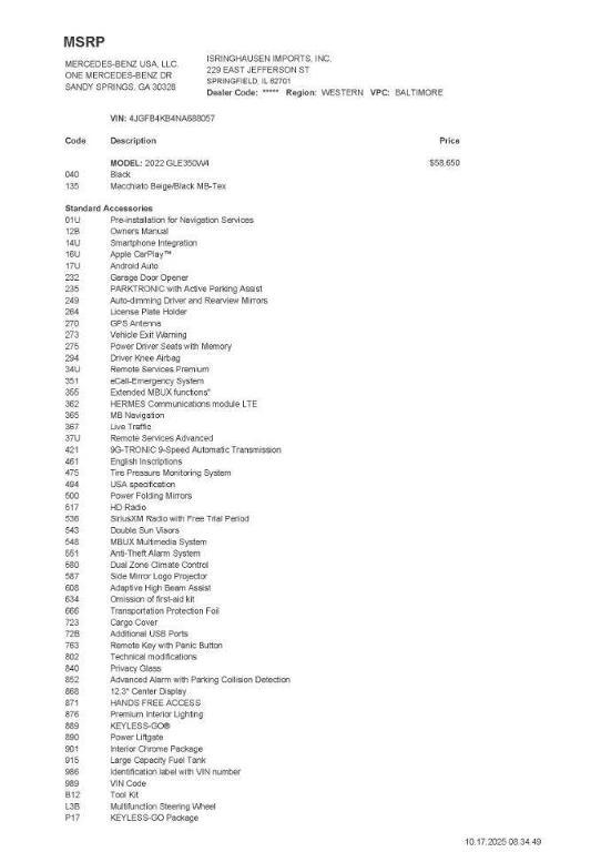 used 2022 Mercedes-Benz GLE 350 car, priced at $52,900