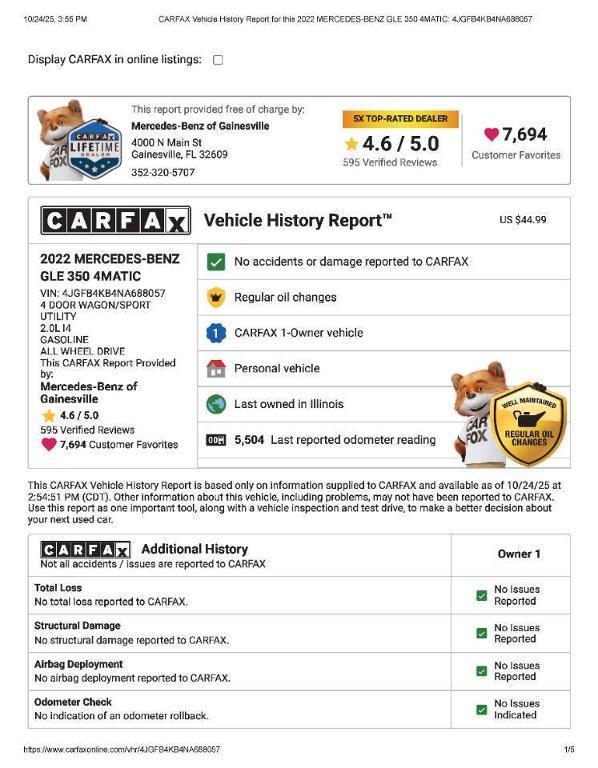 used 2022 Mercedes-Benz GLE 350 car, priced at $52,900