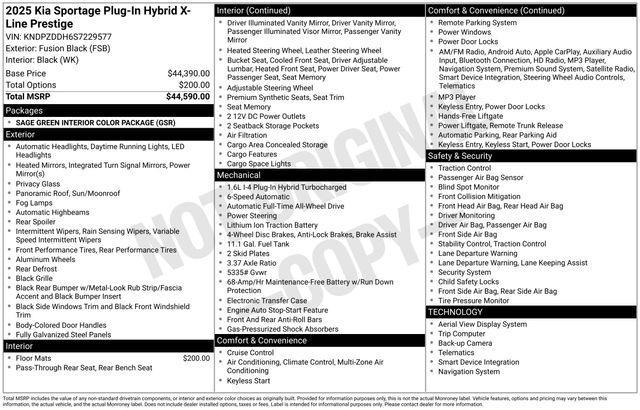 new 2025 Kia Sportage Plug-In Hybrid car, priced at $40,460