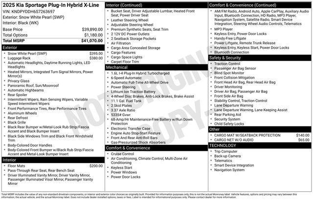 new 2025 Kia Sportage Plug-In Hybrid car, priced at $37,021