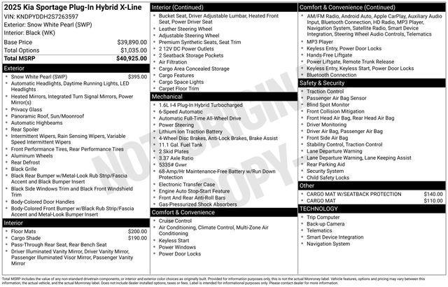 new 2025 Kia Sportage Plug-In Hybrid car, priced at $36,730