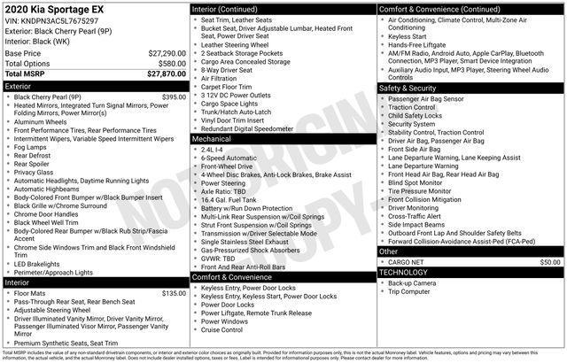 used 2020 Kia Sportage car, priced at $16,495